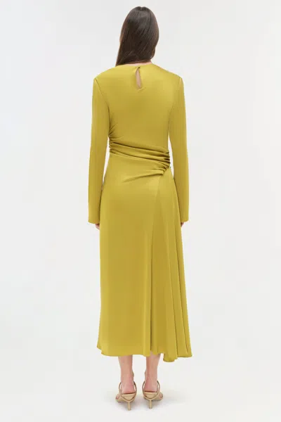 Simkhai Women's Odessa Satin Midi Dress In Pear In Yellow
