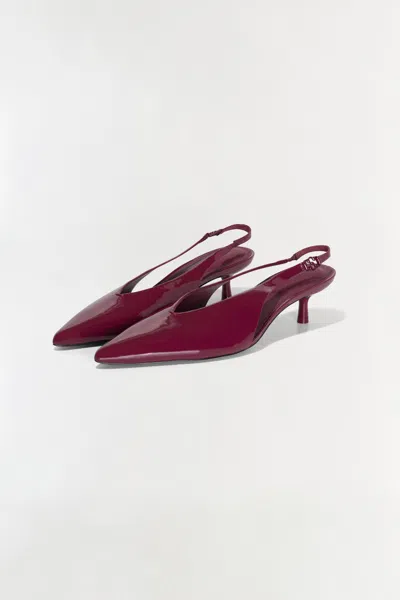 Simkhai Women's Sylvie Slingback Kitten Heel In Cranberry In Red