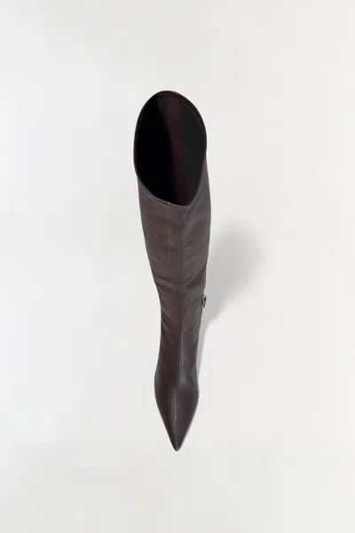 Simkhai Joni Stretch Leather Over-the-knee Boots Hickory In Brown