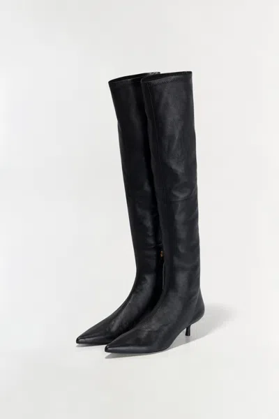 Simkhai Joni Stretch Leather Over-the-knee Boots In Black