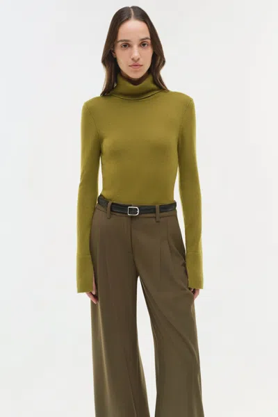 Simkhai Women's Knitted Fenwick Cashmere Turtleneck In Pear In Green