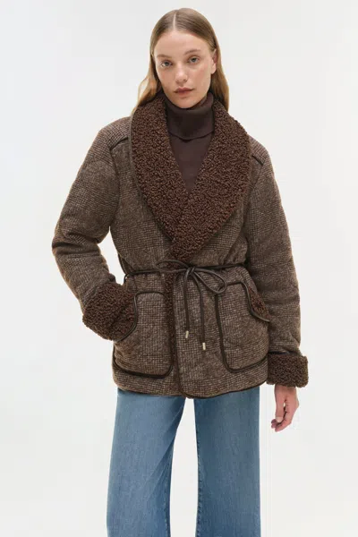 Simkhai Women's Rorie Quilted Jacket In Chocolate In Brown