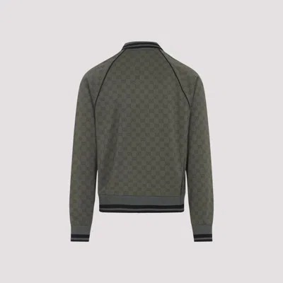 Gucci Mens New Forest Green Monogram-print Striped-trims Woven Jacket Xl In Green