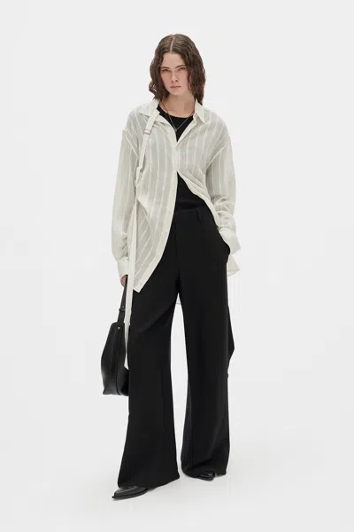Ann Demeulemeester Ebba Dobby Stripe Shirt With Adjustable Strap In Multi