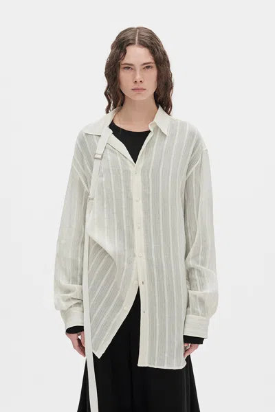 Ann Demeulemeester Ebba Dobby Stripe Shirt With Adjustable Strap In Multi