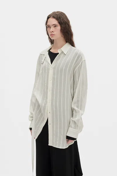 Ann Demeulemeester Ebba Dobby Stripe Shirt With Adjustable Strap In Multi