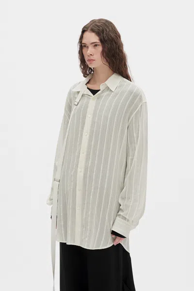 Ann Demeulemeester Ebba Dobby Stripe Shirt With Adjustable Strap In Multi