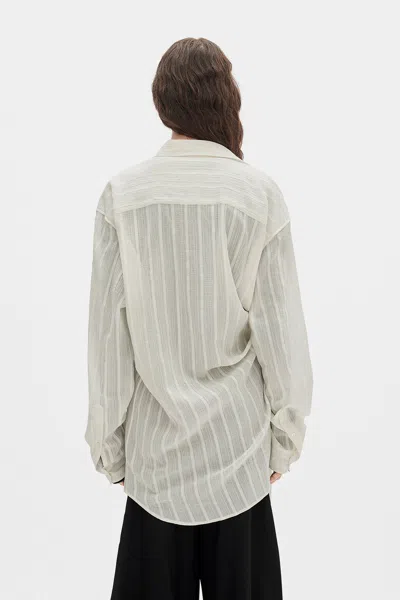 Ann Demeulemeester Ebba Dobby Stripe Shirt With Adjustable Strap In Multi