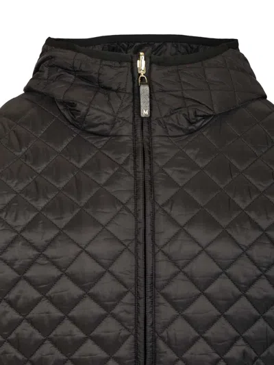 Max Mara The Cube Leo Quilted Short Hooded Jacket Coats Black In Black