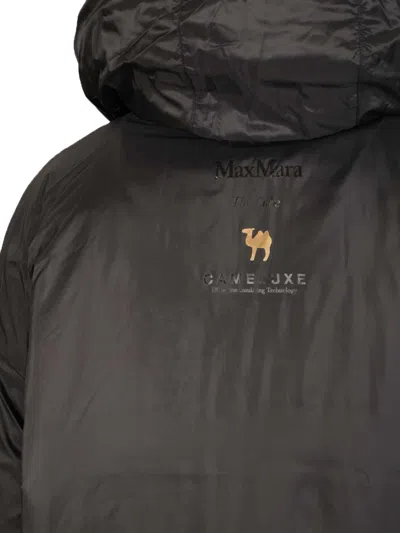 Max Mara The Cube Leo Quilted Short Hooded Jacket Coats Black In Black