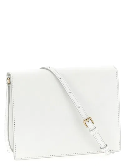 Dolce & Gabbana Quilted Calfskin Leather Crossbody Bag With Adjustable Strap In White