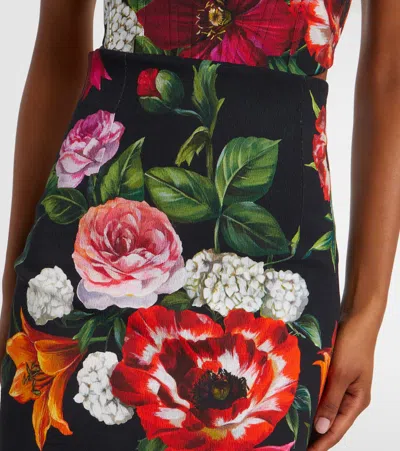 Dolce & Gabbana Flower-print Midi Skirt In Multi