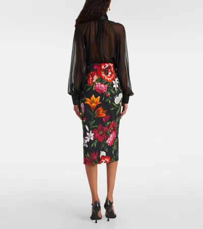 Dolce & Gabbana Flower-print Midi Skirt In Multi