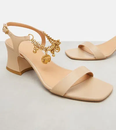 Chloé 55mm Charm-embellished Block-heel Sandals In Neutral