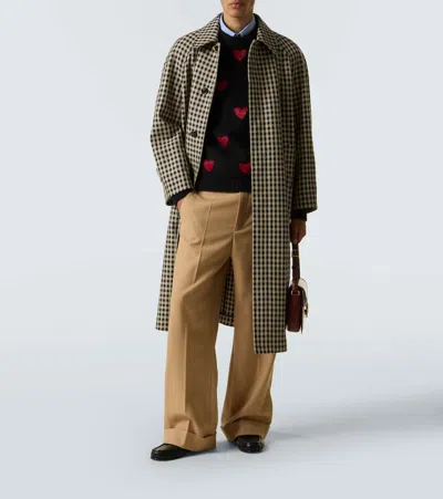 Valentino Heart Jacquard Mohair And Lurex Jumper In Black