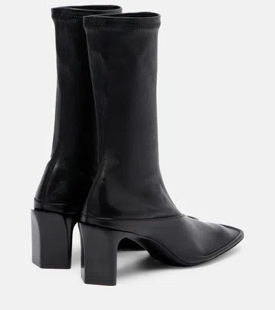 Jil Sander Trunk Leather Mid-calf Boots In Black