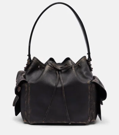 Acne Studios Brown Multipocket Bucket Bag In Brown