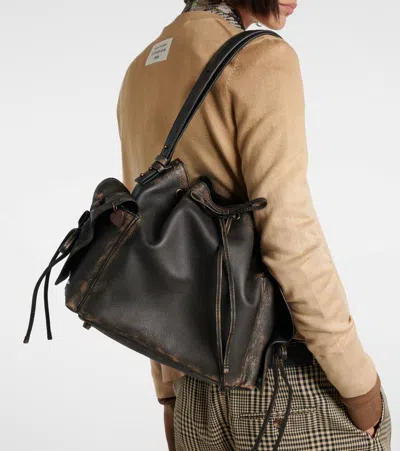 Acne Studios Brown Multipocket Bucket Bag In Brown