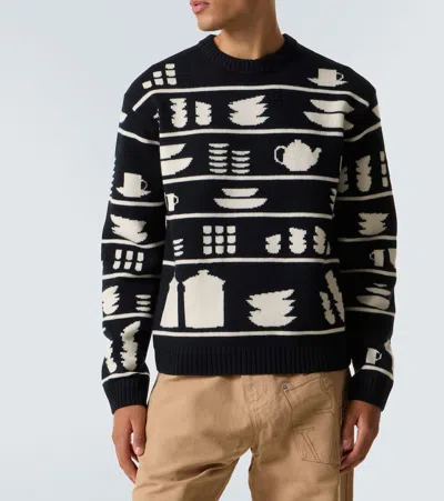 Jw Anderson Black Sweater With Graphic Print J.w Anderson In Black