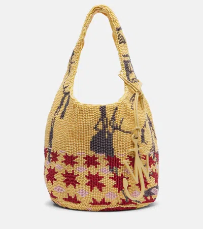 Jw Anderson Shoulder Bag With Beaded Design In Yellow