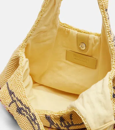 Jw Anderson Shoulder Bag With Beaded Design In Yellow