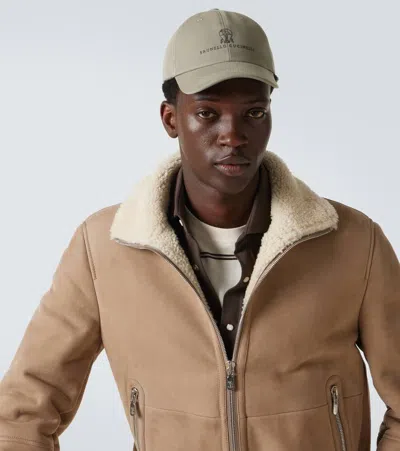 Brunello Cucinelli Classic Six-panel Cap With Adjustable Strap In Brown