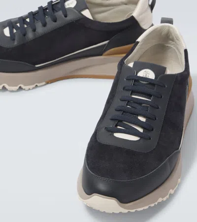 Brunello Cucinelli Sneakers Round Toe Contrast Sole In Black