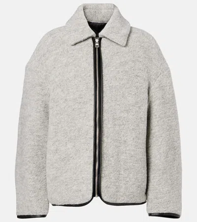Jw Anderson Contrast Trim Casual Jacket Light Grey Melange In Gray