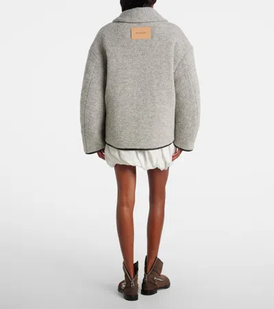 Jw Anderson Contrast Trim Casual Jacket Light Grey Melange In Gray