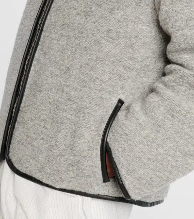 Jw Anderson Contrast Trim Casual Jacket Light Grey Melange In Gray