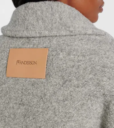 Jw Anderson Contrast Trim Casual Jacket Light Grey Melange In Gray
