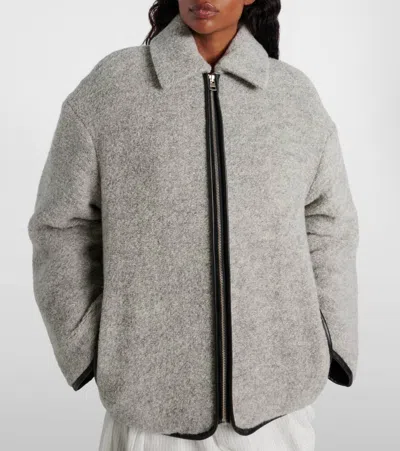 Jw Anderson Contrast Trim Casual Jacket Light Grey Melange In Gray