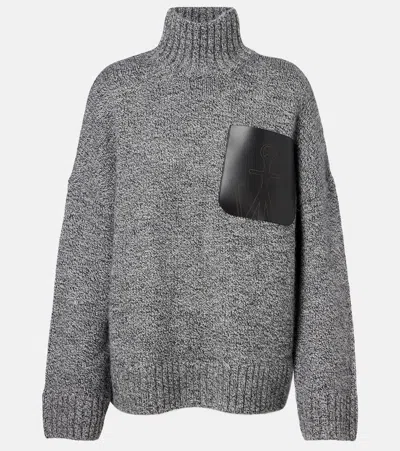 Jw Anderson J. W. Anderson Leather Patch Pocket Jumper In Gray