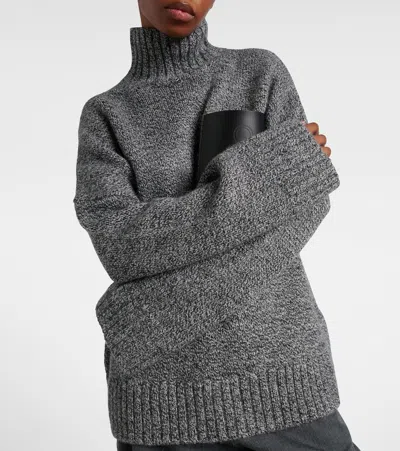 Jw Anderson J. W. Anderson Leather Patch Pocket Jumper In Gray