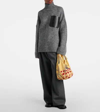 Jw Anderson J. W. Anderson Leather Patch Pocket Jumper In Gray