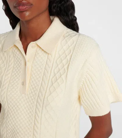 Jw Anderson J. W. Anderson Cropped Cable Knit Polo In Neutral