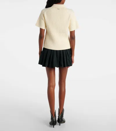 Jw Anderson J. W. Anderson Cropped Cable Knit Polo In Neutral