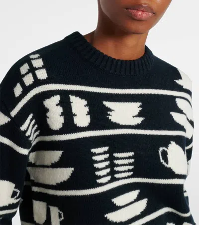 Jw Anderson J. W. Anderson Knit Sweater With Kitchenware Motifs In Black