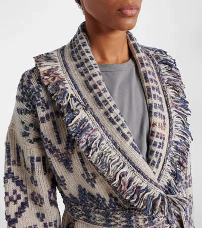 Alanui Grunge Beat Cardigan In Gray