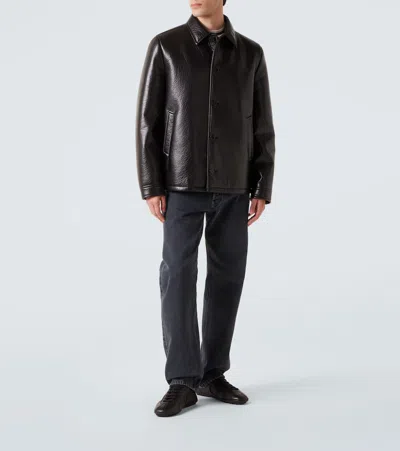 Prada Montecarlo Re-edition 2005 Antiqued Nappa Leather Sneakers In Black