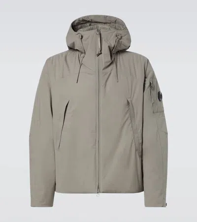 C.p. Company Relaxed-fit Minimalist Jacket With Adjustable Hood In Gray