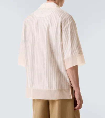 Simone Rocha Patchwork Lace Bowling Shirt In White