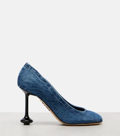 Loewe Toy Denim Drop Stiletto Pumps In Blue