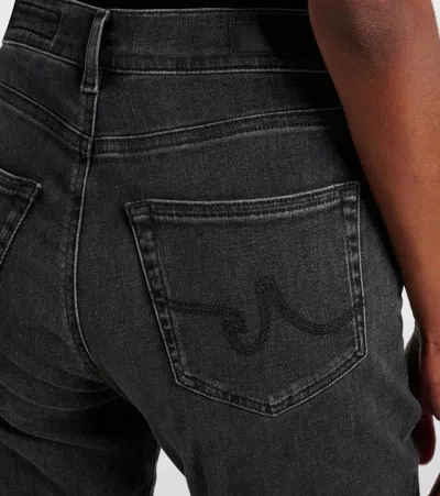 Ag Cropped Mid-rise Slim Jeans In Black