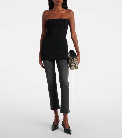 Ag Cropped Mid-rise Slim Jeans In Black