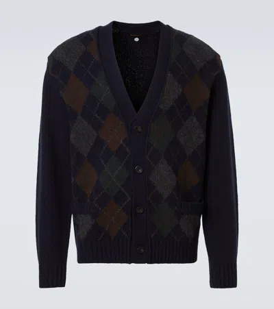 Rubinacci Argyle Wool Cardigan In Multi