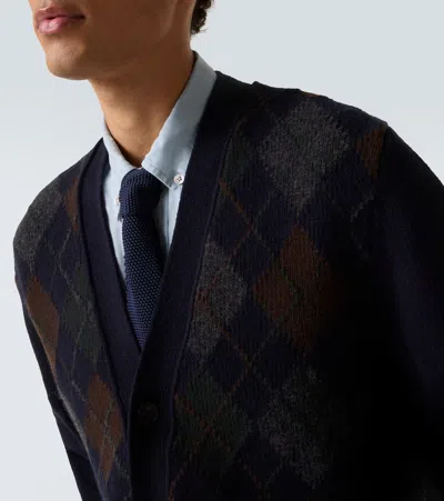 Rubinacci Argyle Wool Cardigan In Multi