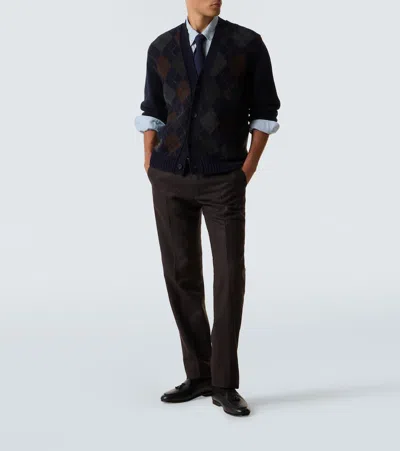 Rubinacci Argyle Wool Cardigan In Multi