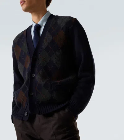Rubinacci Argyle Wool Cardigan In Multi