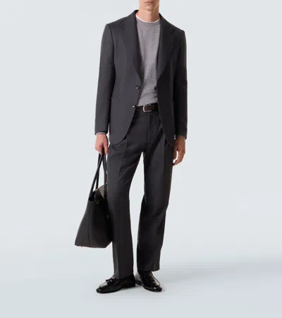 Rubinacci Marphy Loira Croc-effect Leather Loafers In Black